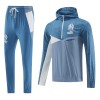 Olympique de Marseille Hoodie Trenings Collegegenser 23-24 Kvart-Zip Blå - Herre